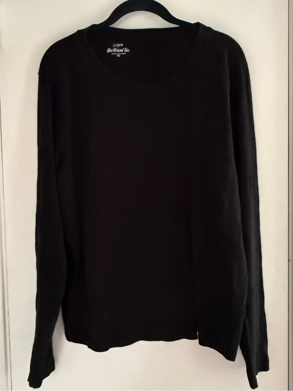 J. Crew 100% Cotton Black Girlfriend V-Neck Tee Size XL